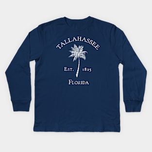 Tallahassee Florida Vintage Palm Kids Long Sleeve T-Shirt